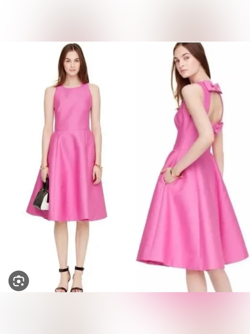 Kate Spade Pink Sleeveless A-Line Bow Back Dress